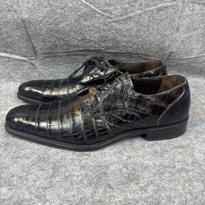 Mezlan Black Genuine Crocodile Leather Oxford Shoes Men’s 11M Made in Spain